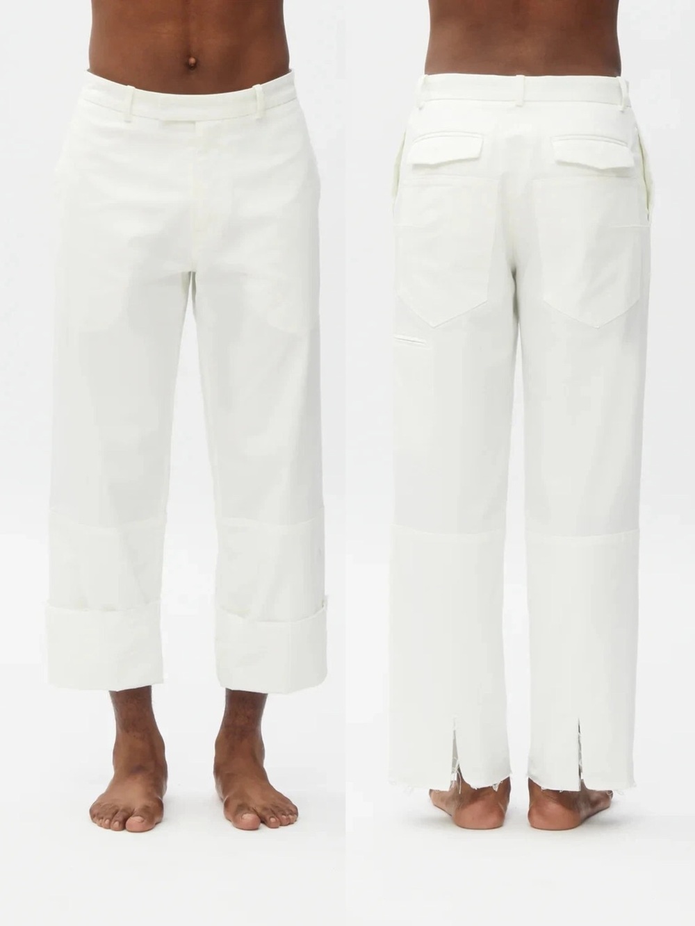 K.NGSLEY • Ayan Trousers in Eggshell white high waist pants straight leg unisex